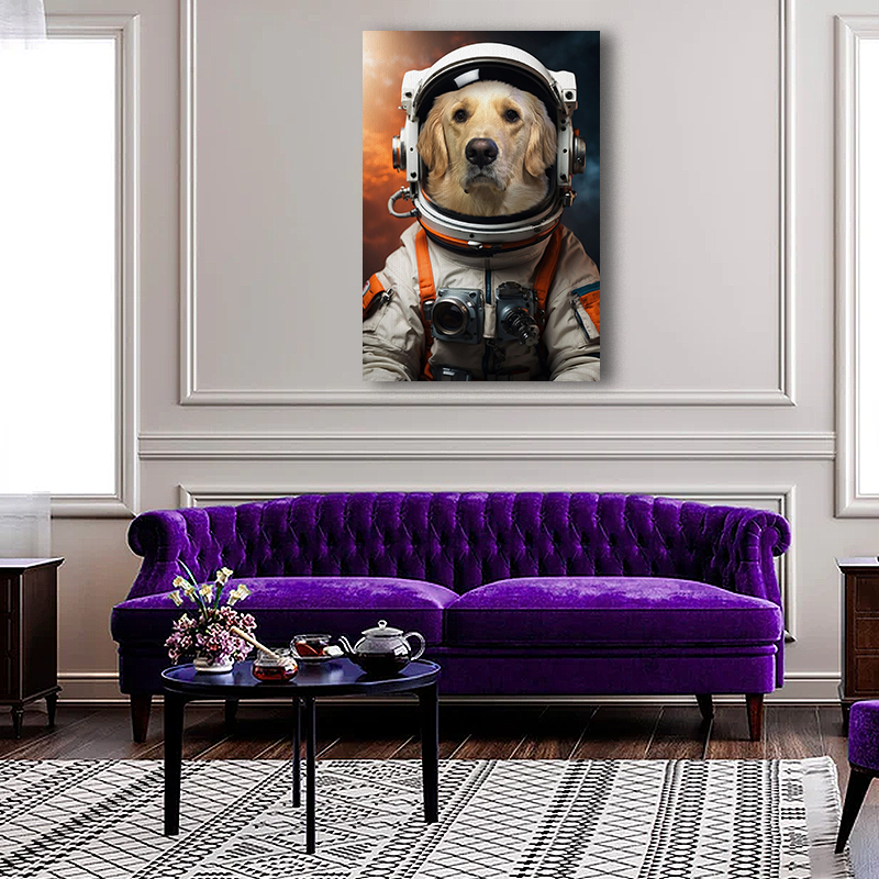 Space Astronaut Pet Portrait – Custom Pet Portrait